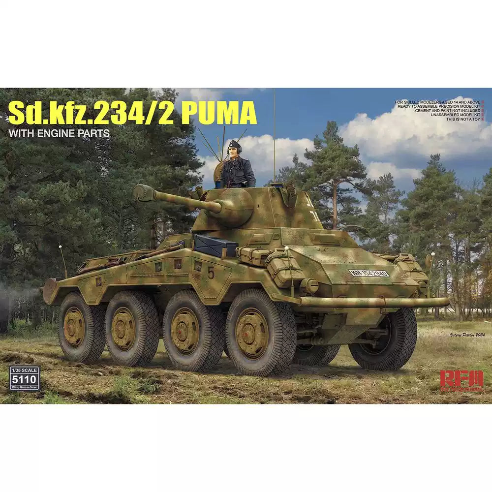 Sd.kfz.234/2 W/ Engine Tank Model Kit | RYE FIELD RFM 5110 1/35