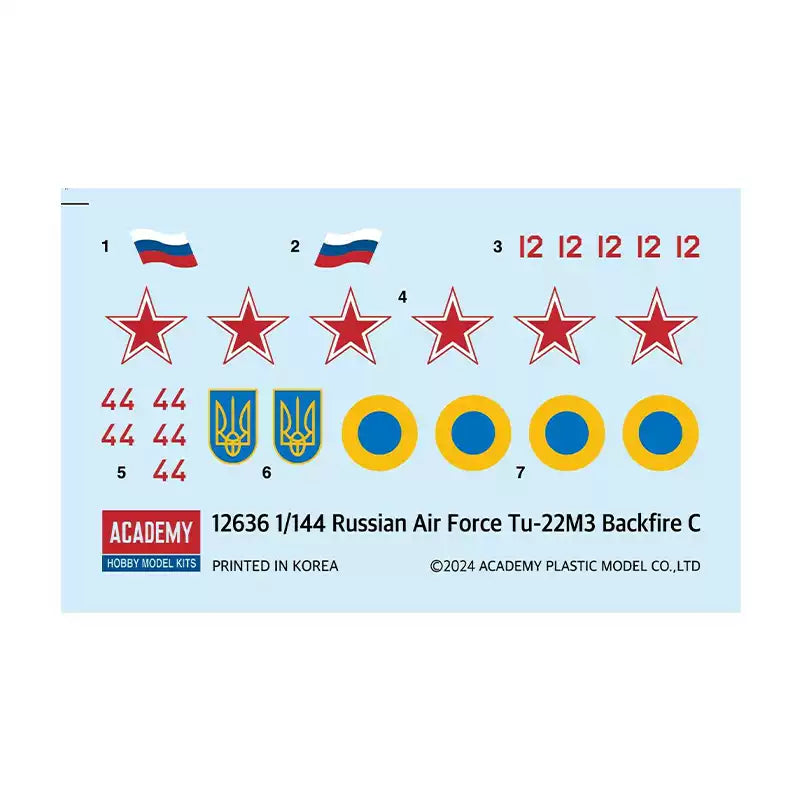 ACADEMY AC12636 1/144 RU Tu-22M3 Backfire C Aircarft Model Kit