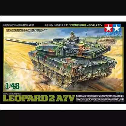 Tamiya TA32607 1/48 German MBT Tank Leopard 2 A7V Assemble Model Kit