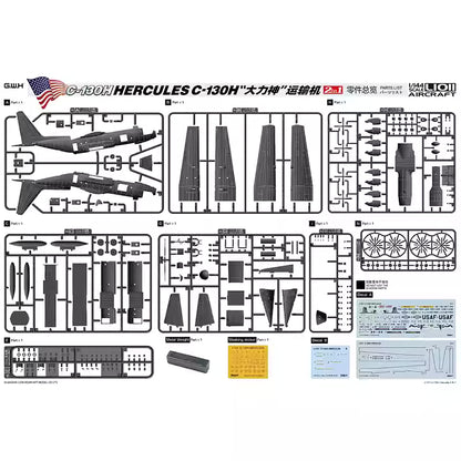 1/144 C-130H Hercules Model Kit W/internior (2 in 1) | Great Wall Hobby L1011