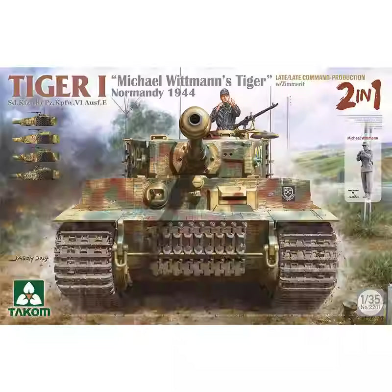 TAKOM 2201 1/35 `Michael Wittmann`s Tiger` Normandy Tank Model Kit Reprint