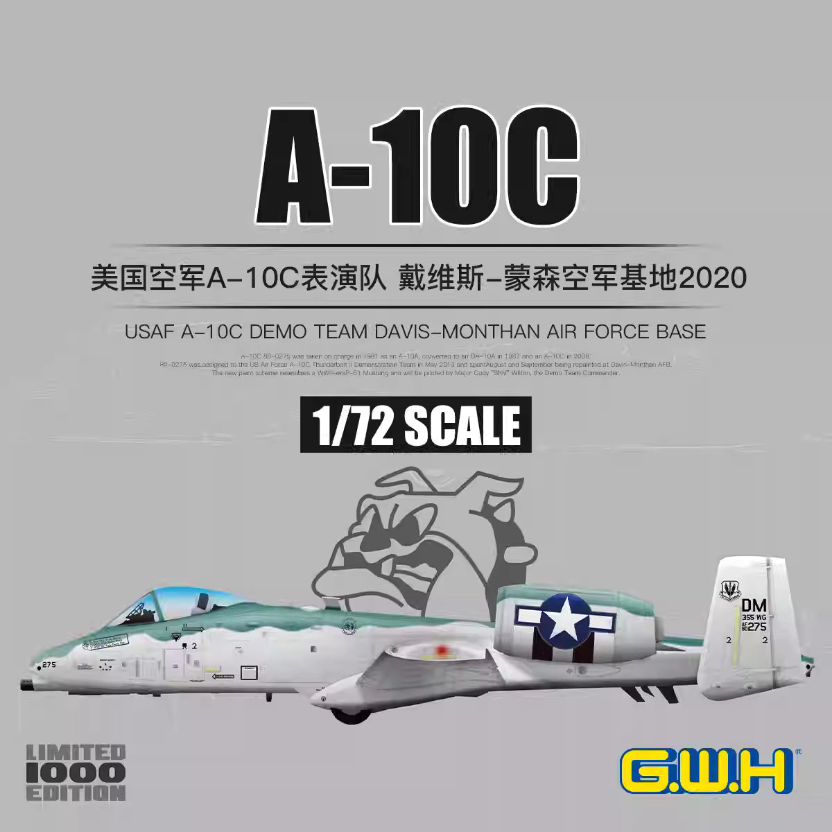 Great Wall S7211 1/72 A-10C Demo Team Davis-Monthan Air Force Base Model Kit Presale - ModelHives