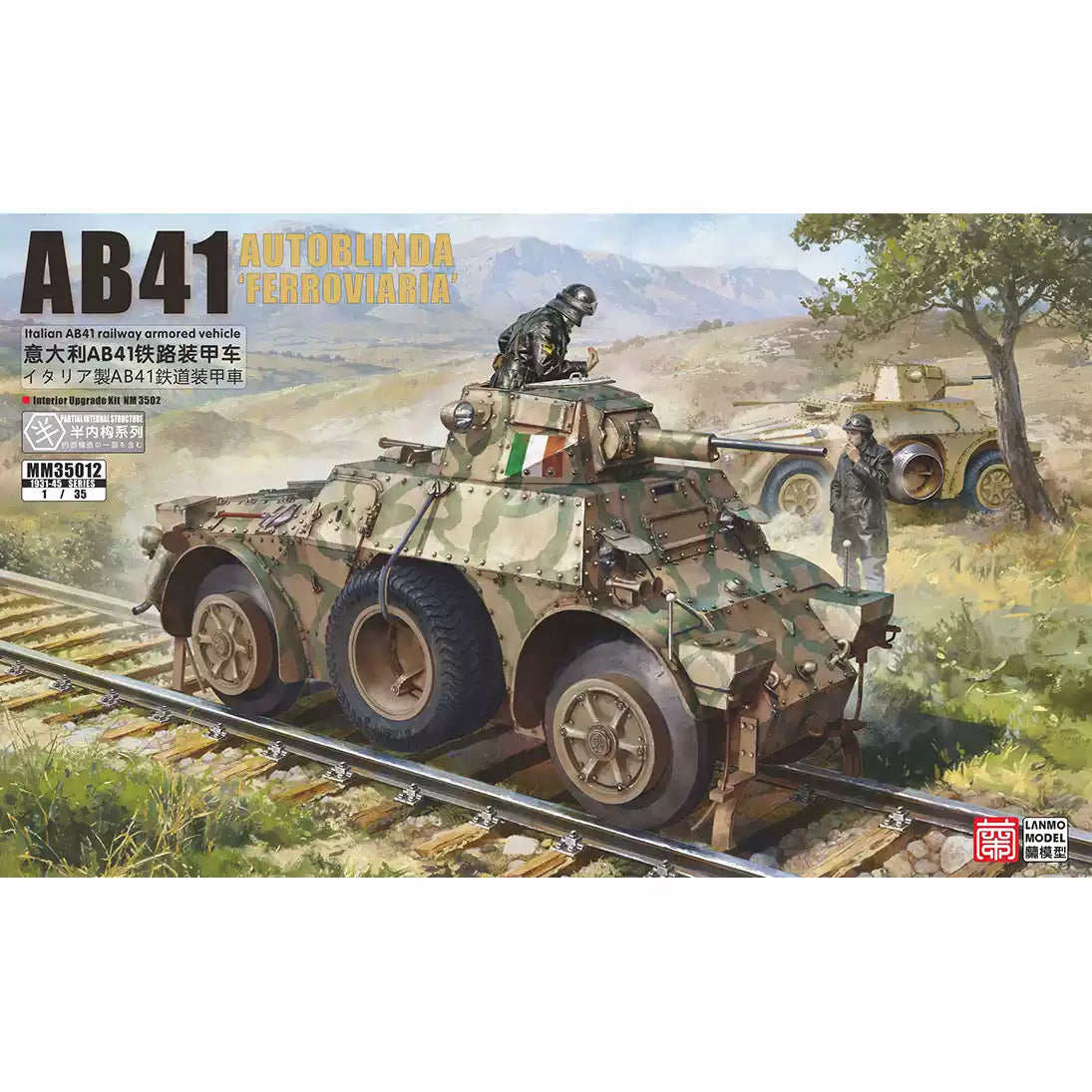 Heavy& Lanmo MM35012 1/35 Italian AB41 Ferroviaria Railway Armored Car Model Kit