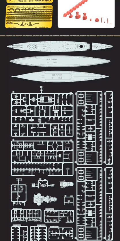 Discover the Flyhawk FH1168S 1/700 German Heavy Cruiser Admiral Scheer 1940 Deluxe Edition model kit, perfect for history enthusiasts and collectors.