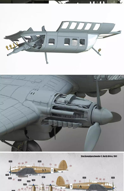 Explore this WWII German Bomber He 111H-6 Model Kit Full Interior 1/35 | Border BF-018