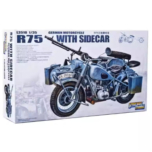 Great Wall L3510 German Motorcycle R75 w/Sidecar 1/35 New Model Kit