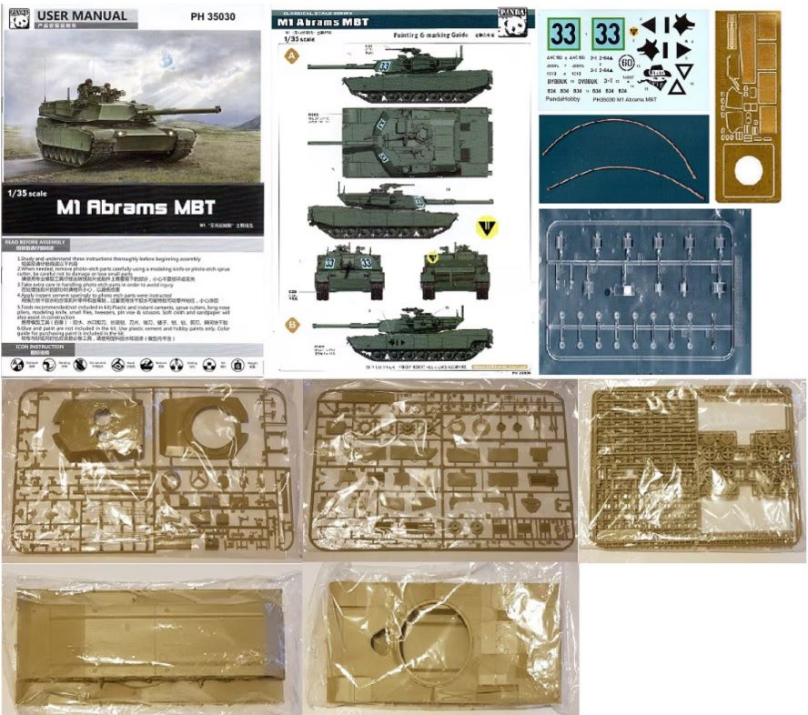 Discover the US M1 Abrams MBT Tank Model Kit 1/35 by Panda Hobby, featuring expert research and detailed 105mm gun reproduction for enthusiasts.