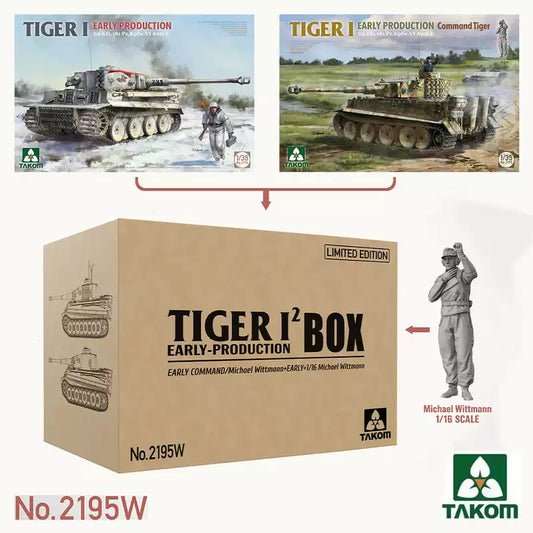 TAKOM released 2195W 1/35 TIGER 1² Early Production Box+1/16 COMMAND Michael Wittmann