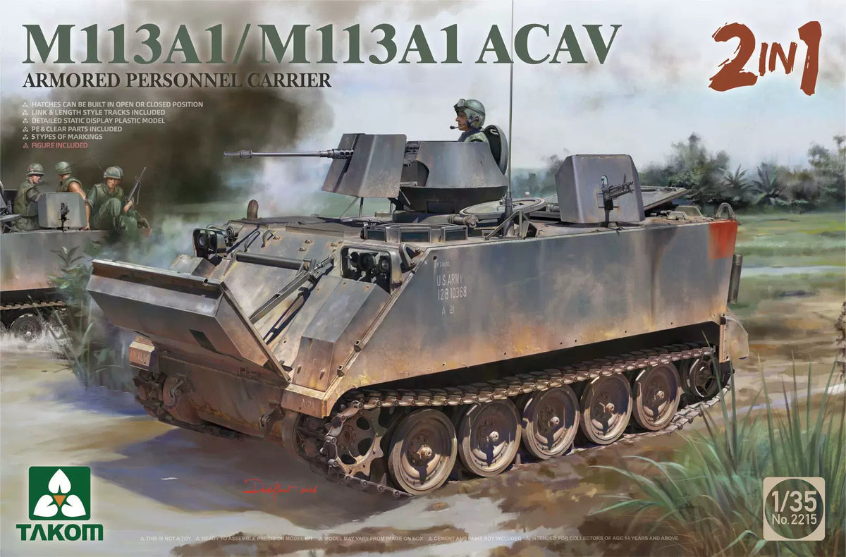 TAKOM 2215 1/35 M113A1/M113A1 ACAV Armored Car (2 in 1) Model kit