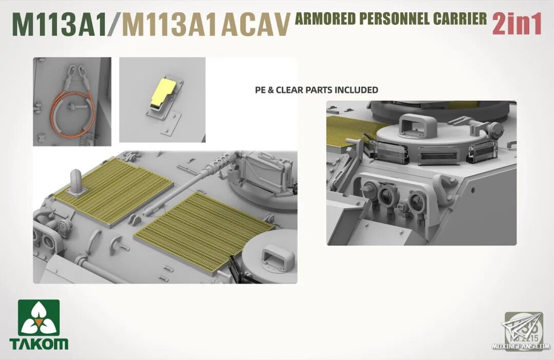 TAKOM 2215 1/35 M113A1/M113A1 ACAV Armored Car (2 in 1) Model kit