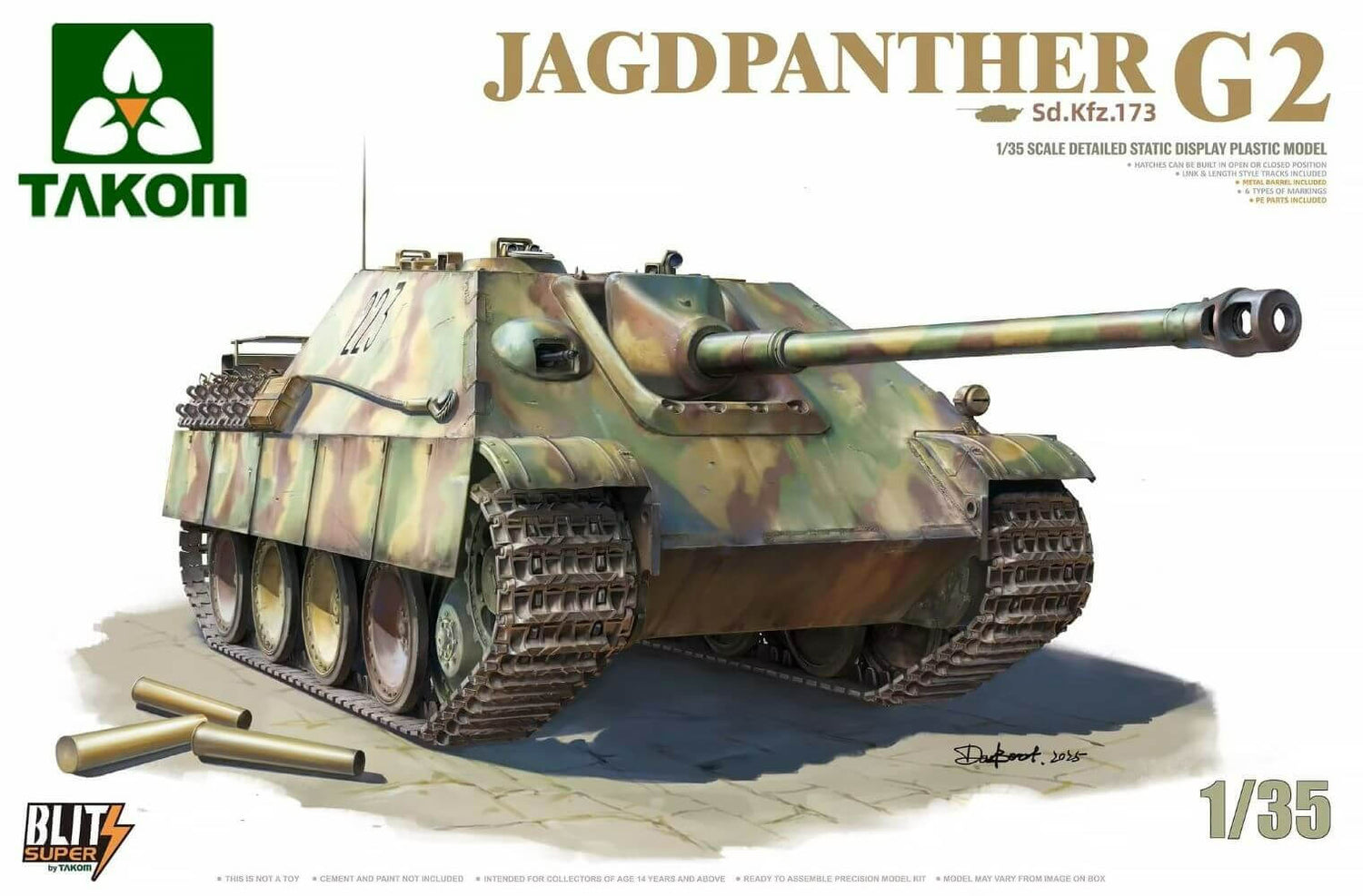 TAKOM launches 35002 1/35 Germany Jagdpanther G2 (Sd.Kfz.173) Tank Destroyer Model Kit
