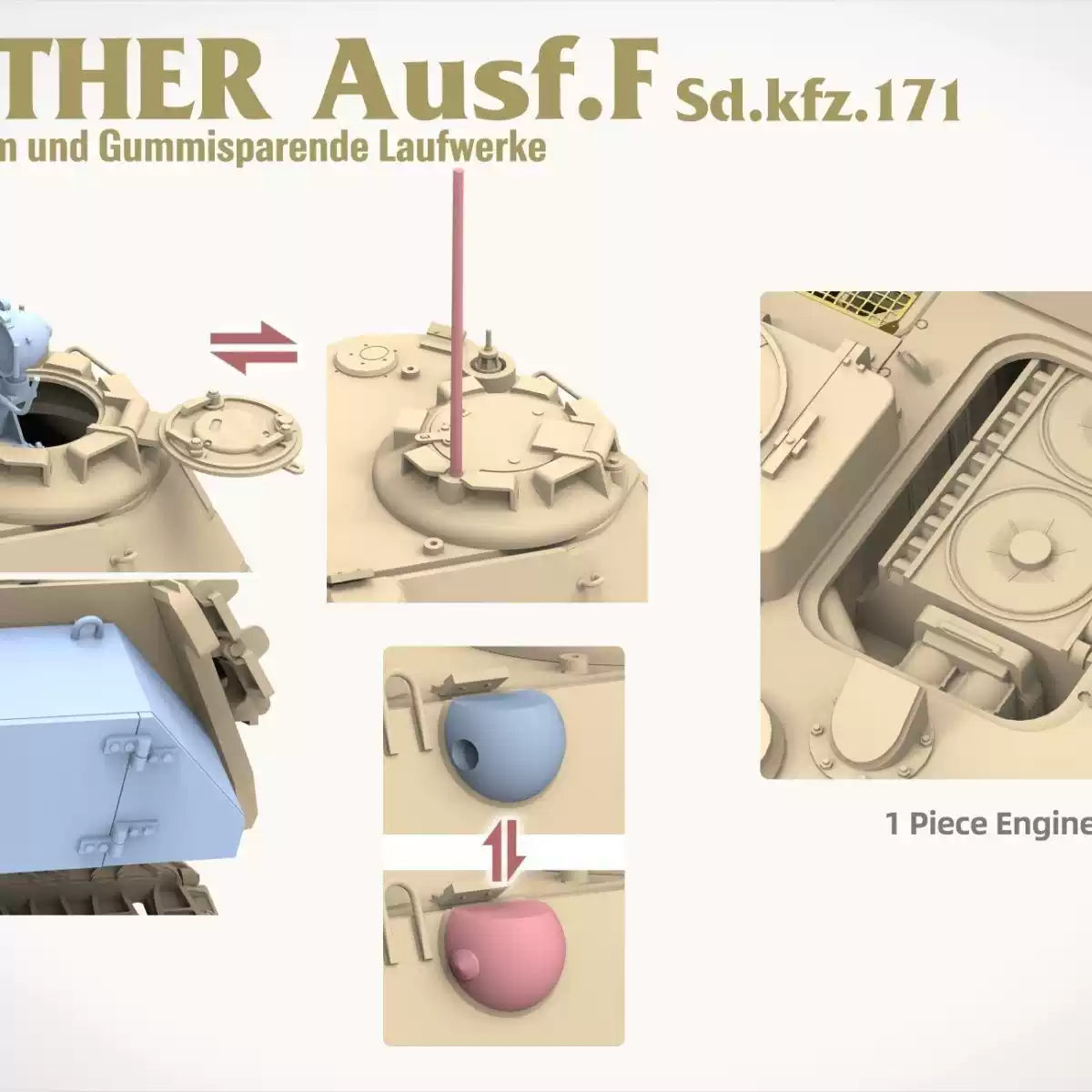 TAKOM 35003 1/35 PANTHER Ausf.F Tank Model Kit