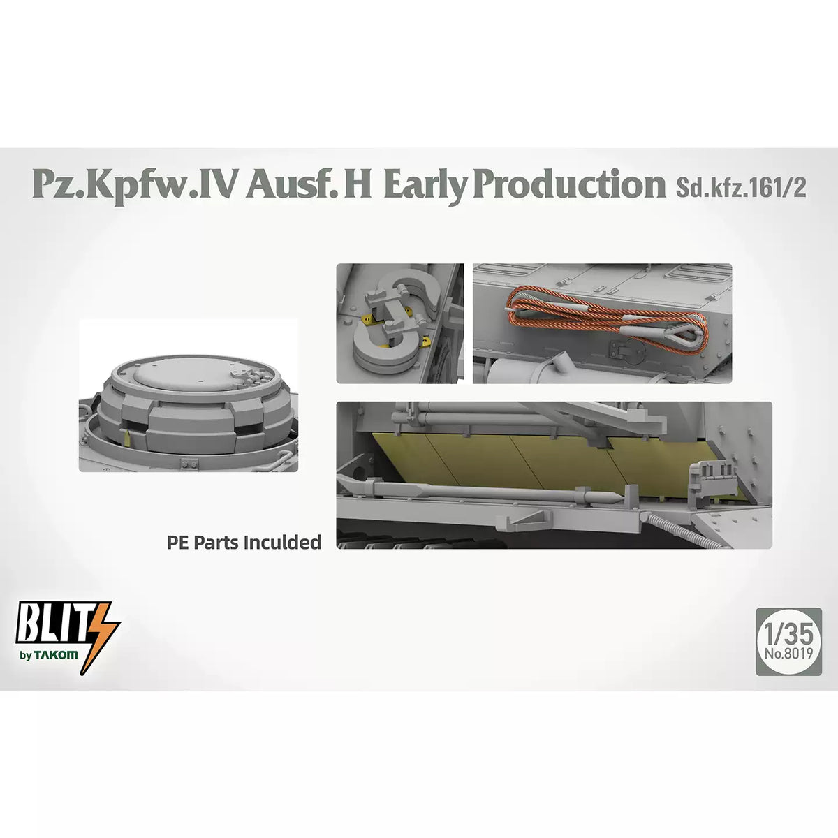 TAKOM 8019 1/35 Ausf. H Early Sd.kfz.161/2 Tank Model Kit