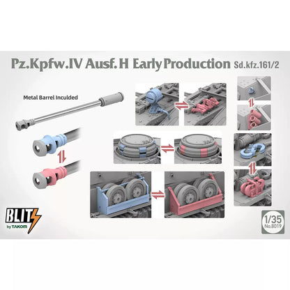 TAKOM 8019 1/35 Ausf. H Early Sd.kfz.161/2 Tank Model Kit