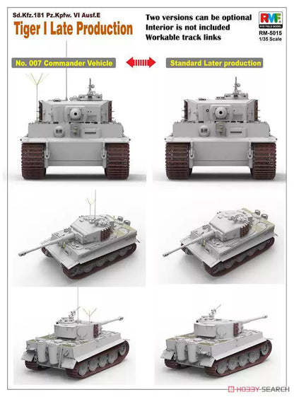 Ryefield-Model 1/35 5015 Ausf.E Tiger I Tank Model Kit