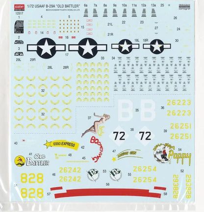 Find the 1/72 B-29A "OLD BATTLER" of USAAF PLASTIC Airplane Model Kit of Academy 12517 