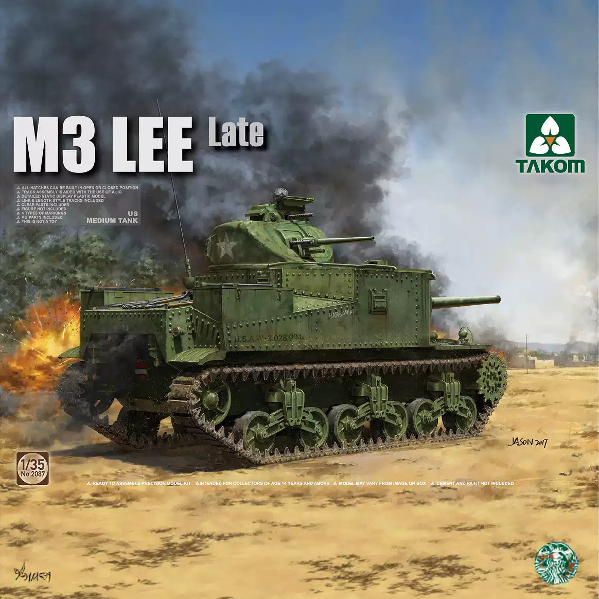 Takom 2087 1/35 US Medium Tank M3 Lee Late-ver Model Kit