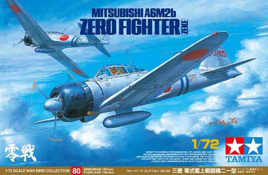 Tamiya 60780 1/72 Mitsubishi A6M2b zero Fighter (Zeke) Type 21 Model Kit&nbsp;