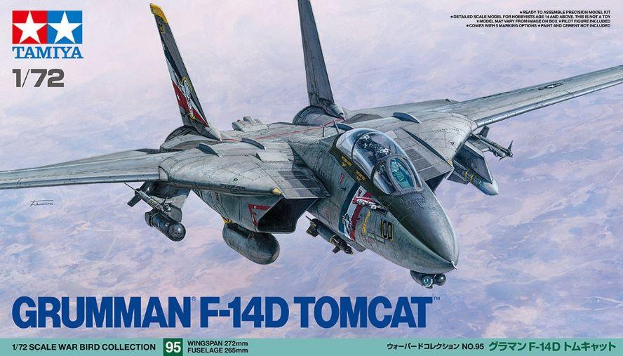Grumman F-14D Tomcat Fighter Aircraft 1/72 Airplane Model Kit | Tamiya TA60795 - ModelHives