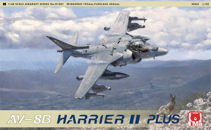 UMa released D1001 1/48 US AV-8B Harrier II Plus Aircraft Assemble Plastic Model Kit