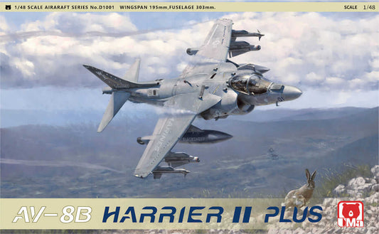 UMa released D1001 1/48 US AV-8B Harrier II Plus Aircraft Assemble Plastic Model Kit