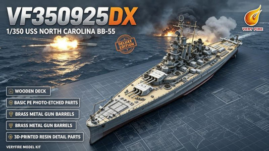 VERYFIRE VF350925DX Deluxe 1/350 USS North Carolina BB-55 Battleship