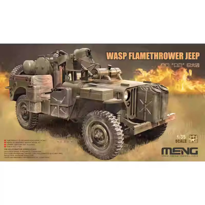 WASP FLAMETHROWER JEEP 1/35 Model Kit | Meng VS-012 VELOCIRAPTOR SERIES