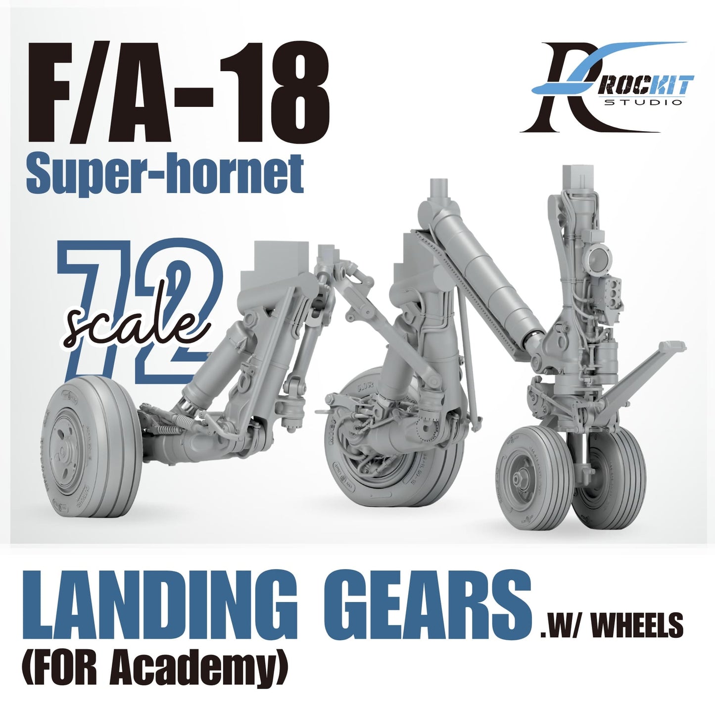 ROCKIT 720701A 1/72 F/A-18 Super-Hornet Landing Gears w/WHEELS For (ACADEMY)