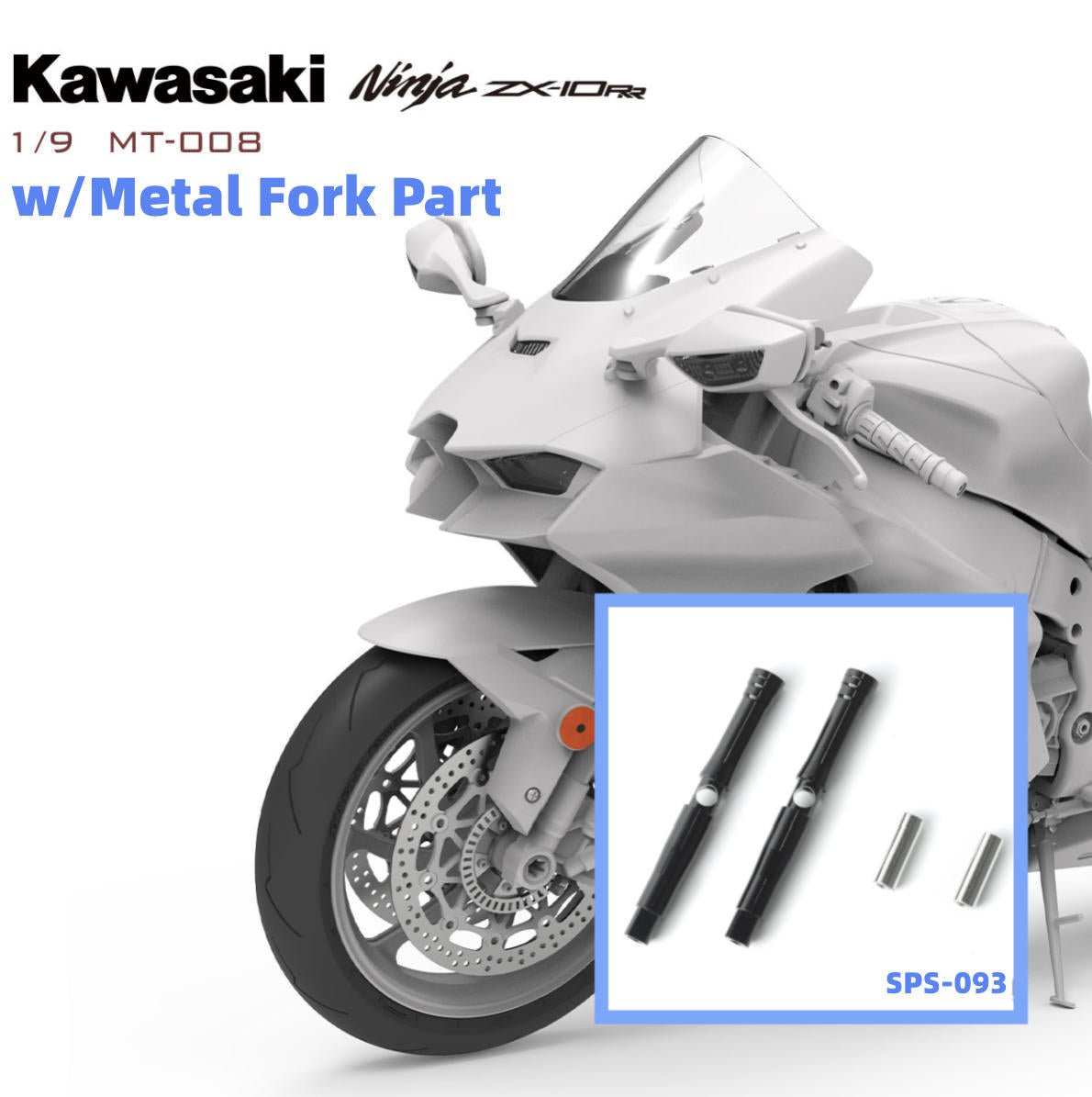 MENG MT-008 1/9 Kawasaki NINJA ZX-10RR Motorcycle Model Kit¡ªw/Metal Fork Part