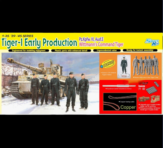DRAGON 1/35 6730 Tiger-1 Early Production Pz.Kpfw.VI Ausf.E+UPGRADE+BONUS figure