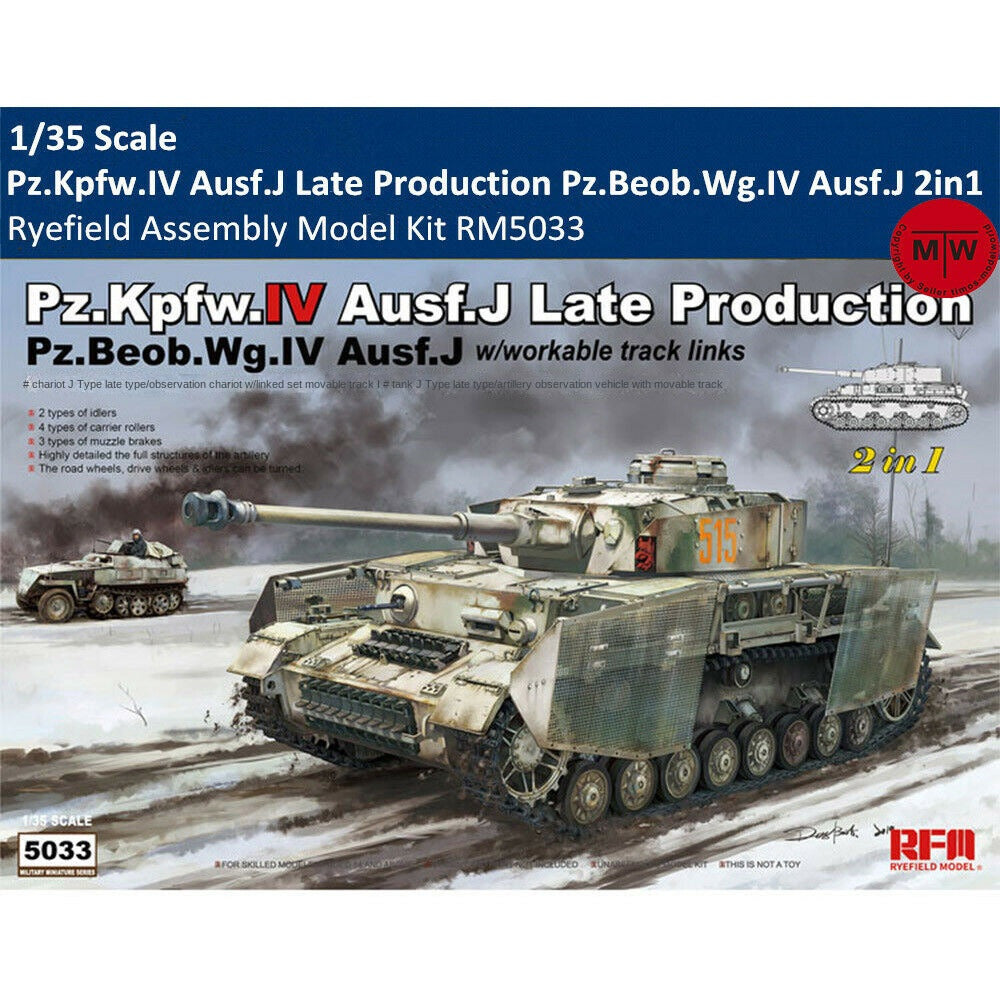 Ryefield 5033 Pz.Kpfw.IV Ausf.J Late Production Pz.Beob.Wg.IV Ausf.J Model 2in1