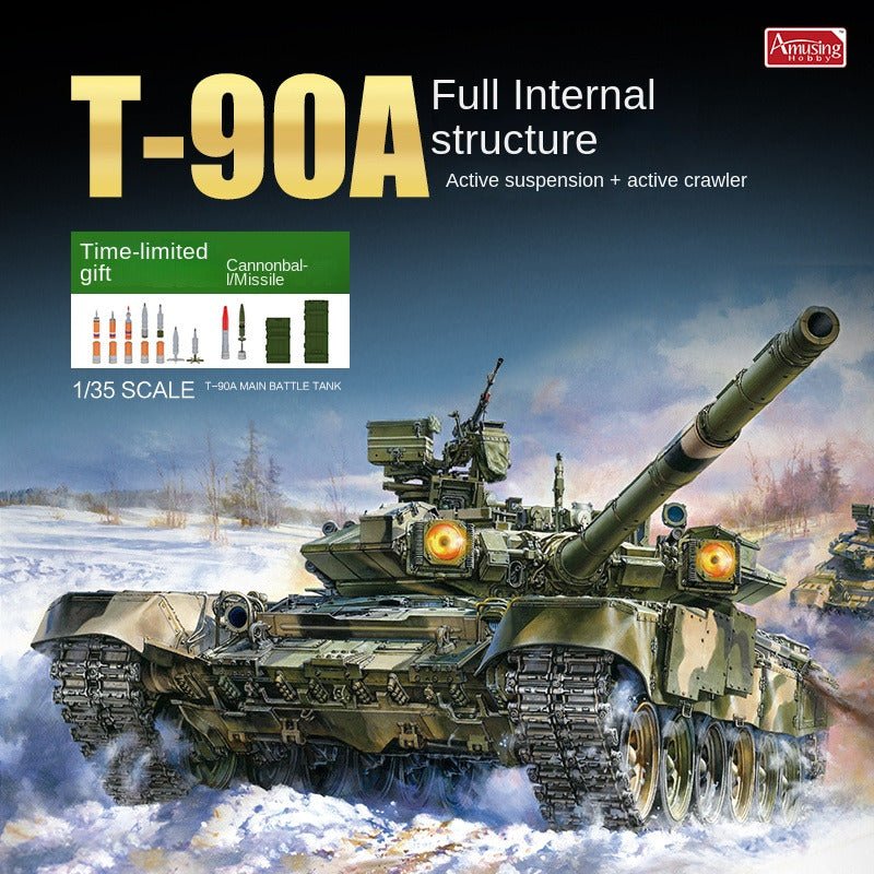 Amusing 35A050 1/35 T - 90A MAIN BATTLE TANK Model Kit - ModelHives