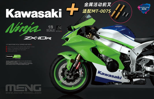 MENG 1/9 MT-007S Kawasaki NINJA ZX-10R Motorcycle &SPS-092 Metal Activity Fork