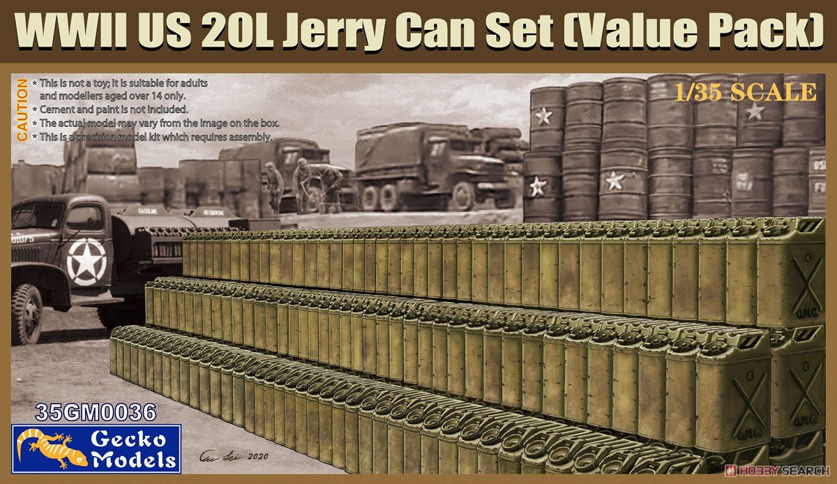 Gecko Models 35GM0036 1:35 Scale WWII US 20L Jerry Can Set Value Pack ModelHive