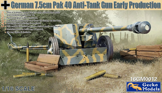 Gecko Models 1/16 16GM0012 German 7,5cm Pak 40 Anti-Tank Gun Early Production ModelHive