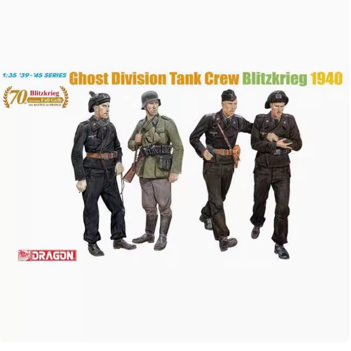 DRAGON 1/35 6654 Ghost Division Tank Crew Blitzkrieg 1940 Model Kit NEW