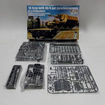 Zimi 35077 1/35 10.5cm leFH-18/4 [Becker]&50-ton Type SSy45 Platformwagen[2 in1]