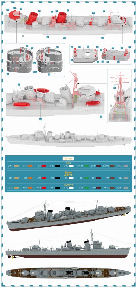 Explore this OSTRICH TM35004FH 1/350 IJN Destroye FUBUKI 1941 Full Bottom Version & Upgrade Kit