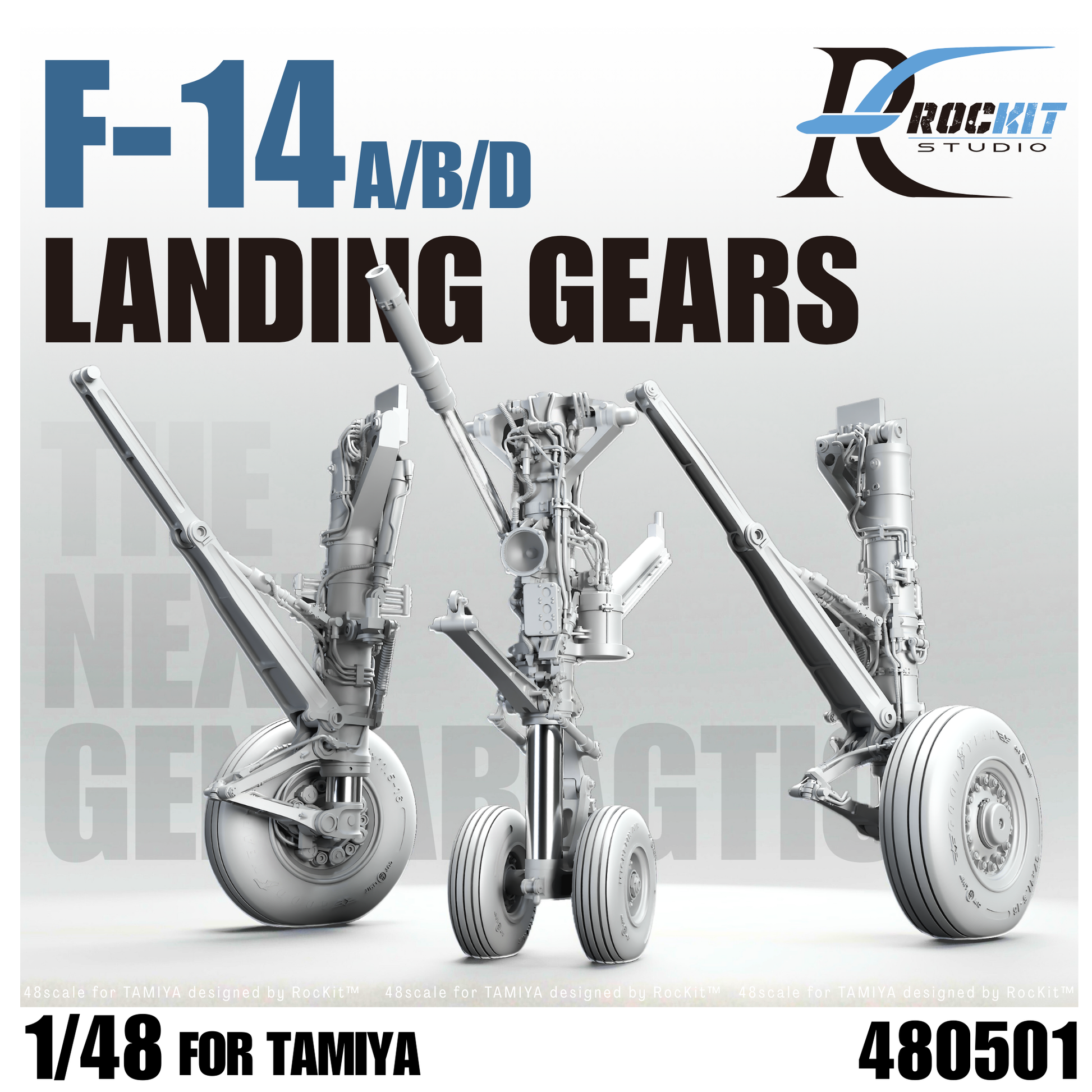 ROCKIT 480501 1/48 F-14 A/B/D Landing Gears For Tamiya (shut State) 3D Print