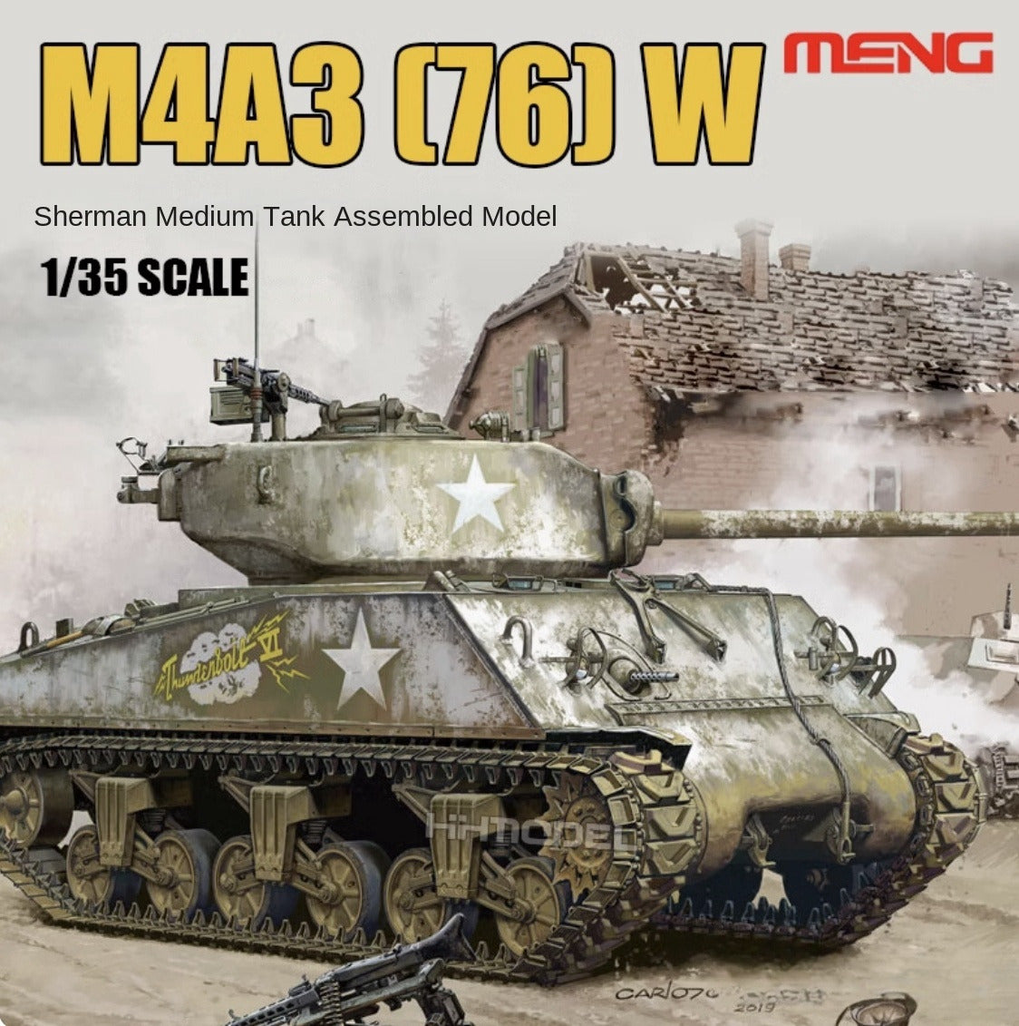 MENG TS-043 1/35 U.S MEDIUM TANK M4A3 (76) W TYRANNOSAURUS SERIES Sherman Model