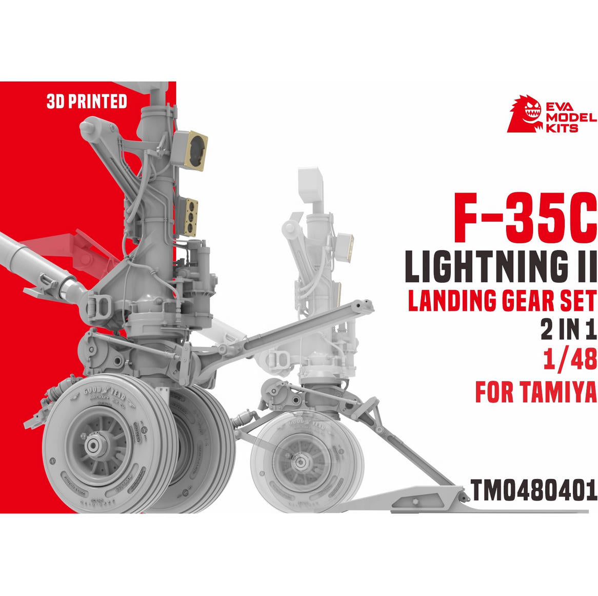 TM0480401 1/48 F-35C LIGHTNING II LANDING GEAR SET 2IN1 FOR TAMIYA