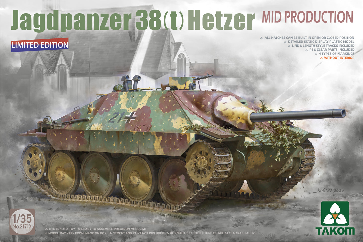 TAKOM 2171X 1/35 Jagdpanzer 38(t) Hetzer Mid Production Without Interior Limited