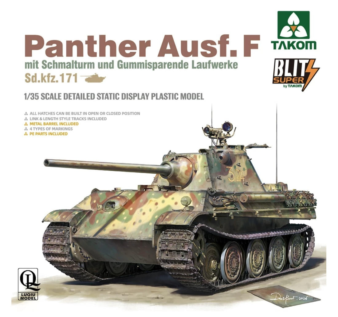 TAKOM 35003 1/35 PANTHER Ausf.F Sd.Kfz.171 Schmalturm Tank Plastic Model Kit Presale