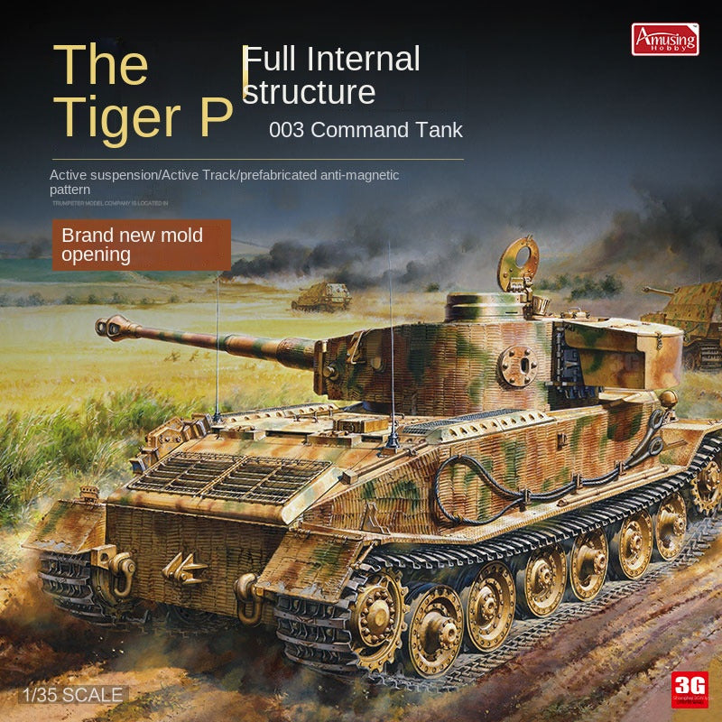 Amusing Hobby 35A051 1/35 Panzerkampfwagen VI(P) Tiger P 003 Tank Model Kit