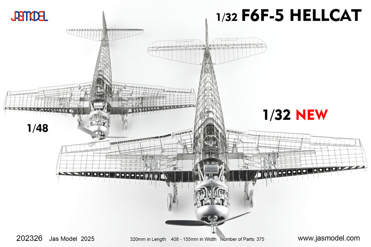 Jasmine Model 202326 1/32 F6F-5 HELLCAT WWII Etched Model Carrier Aircraft