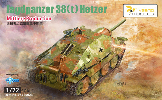 VESPID VS720023 1/72 Jagdpanzer 38(t) Hetzer Mittlere Production Military Kit
