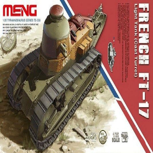 Meng TS-008 Model 1/35 French FT-17 Light Tank (Cast Turret) Armour