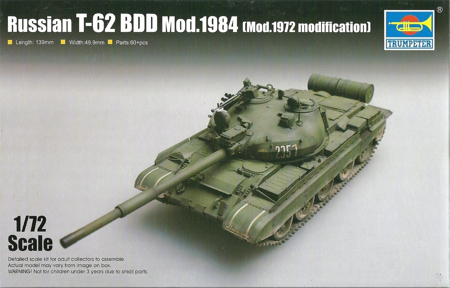 TR 07148 1/72 RUSSIAN T-62 BDD MOD.1984 MOD.1972 MODIFICATION Trumpeter Kit