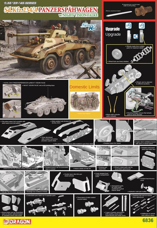 DRAGON 6836 1/35 Scale Sd.Kfz.234 Panzersp?hwagen w/NV Falke Model Kit
