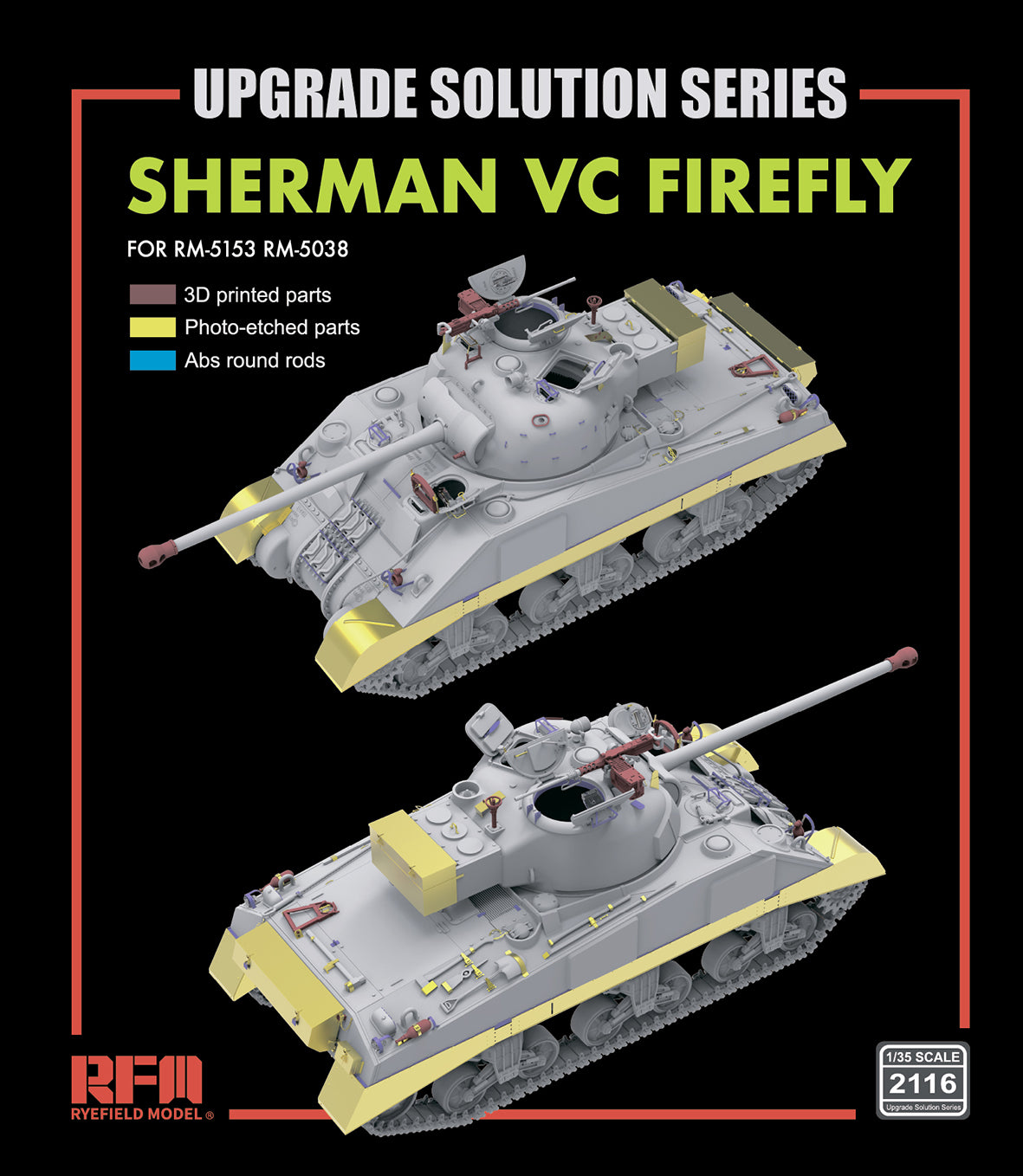 RYE FIELD RFM-2116 Sherman Vc Firefly Upgrade Kit (3D Printed£©For RM-5153/5038 Presale